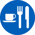 Image of a cup, knife and fork
