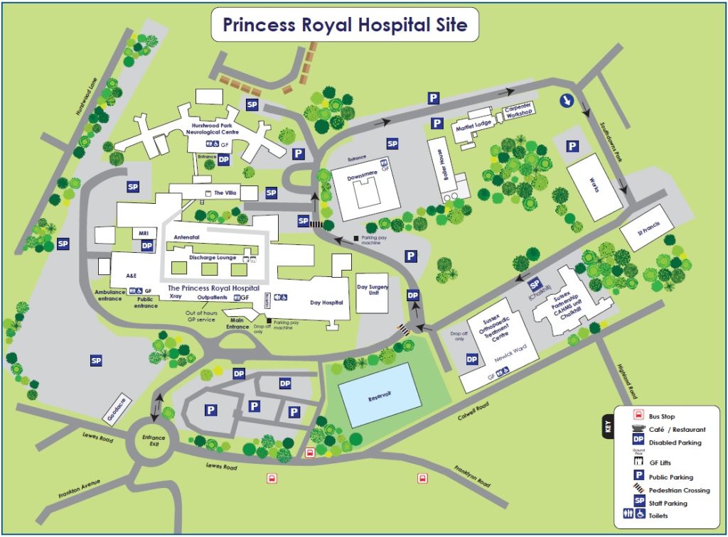 Princess Royal Hospital site map