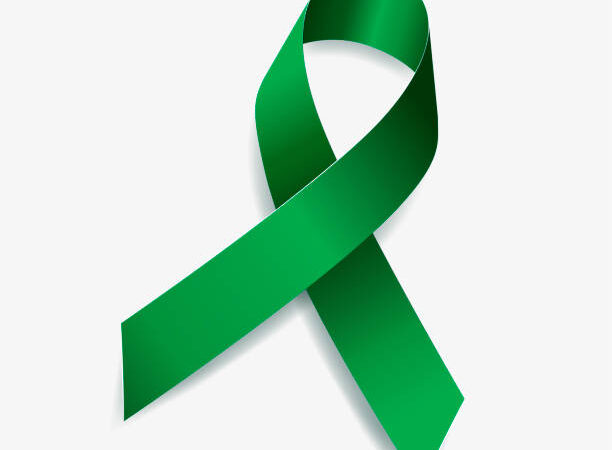 Green ribbon for Mental Health Awareness Week