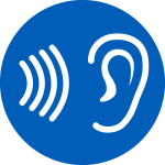 Icon of sound bars and an ear