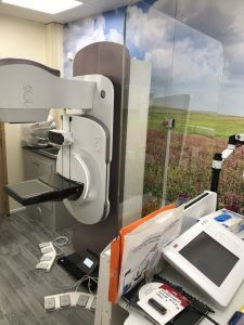 Inside the mobile breast screening unit
