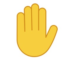 Graphic of a raised hand