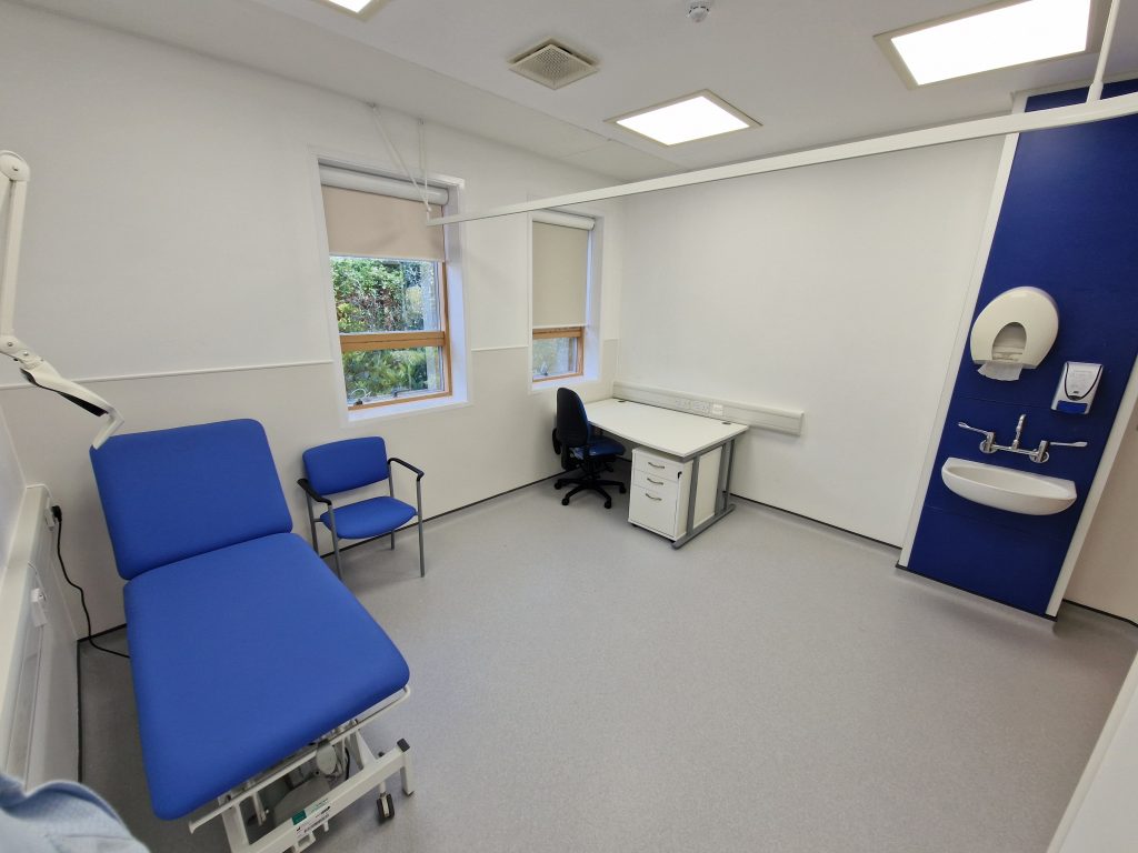 A consultation room within the fracture clinic
