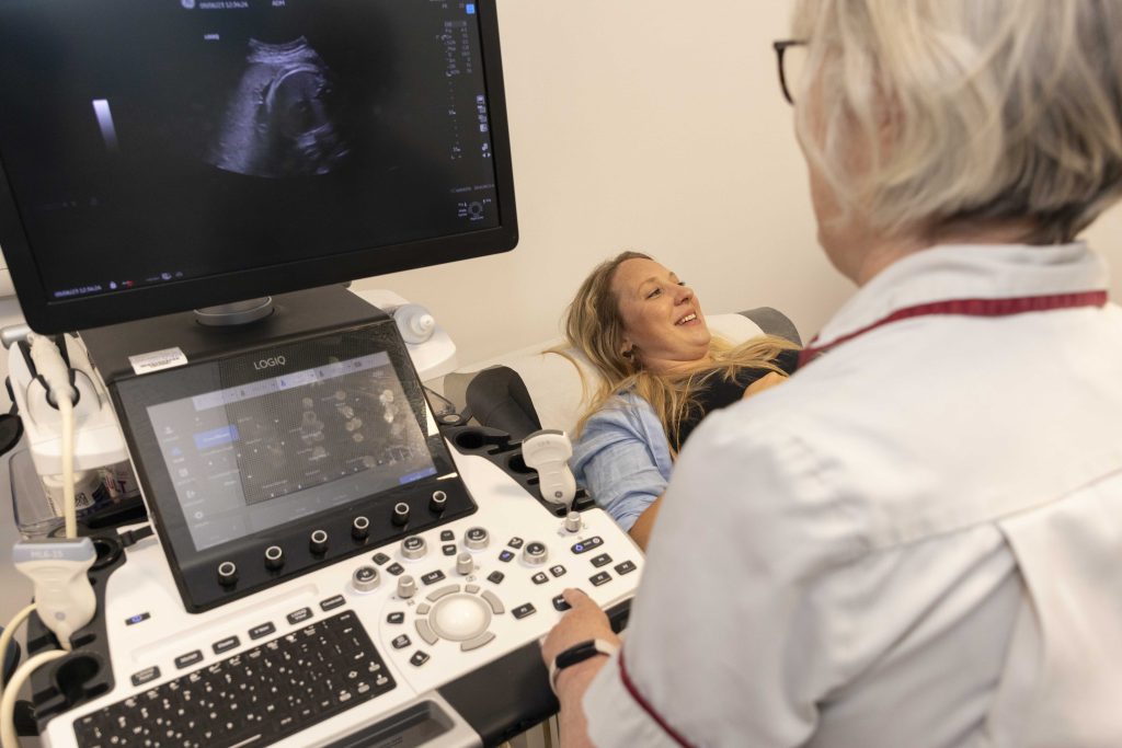 Patient receiving an ultrasound