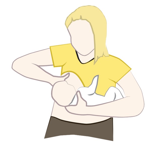 A person breastfeeding a baby