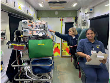 Inside a neonatal ambulance