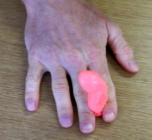hand squeezes using your fingers with putty.