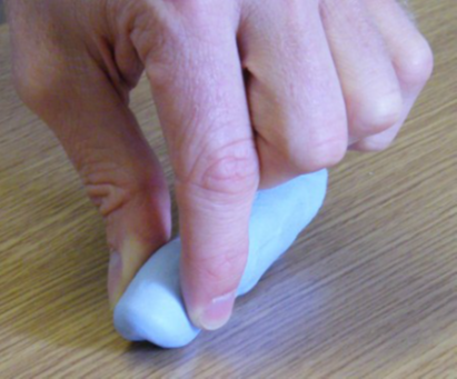 finger pinches using putty.