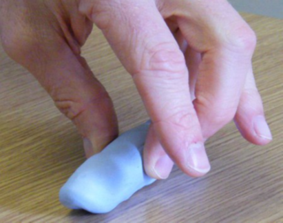 finger pinches using putty.