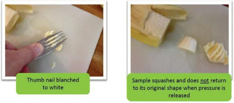 Illustration showing the fork test for the soft and bite-sized diet.