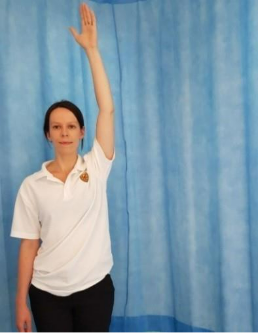 Raising your arm out to the side   
