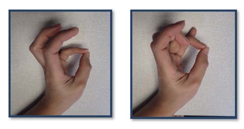 Touch the tip of your thumb to your fingers