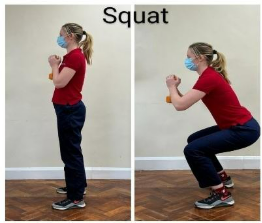 A person doing a squat