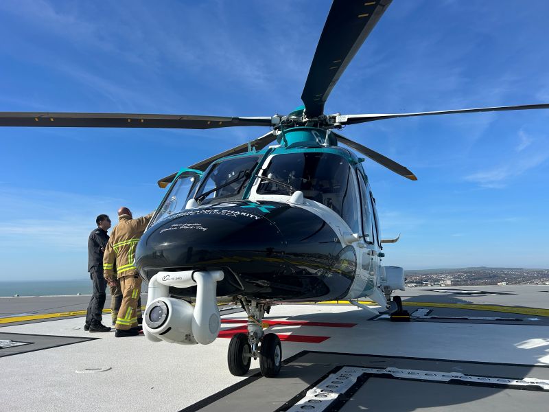 Helicopter with personnel