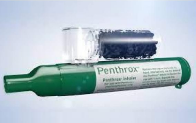 Picture of a Penthrox 'green whistle' inhaler 