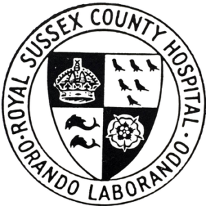 Royal Sussex County Hospital League of Nurses badge - orando laborando.