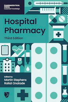 Cover of our book of the month which is Hospital Pharmacy