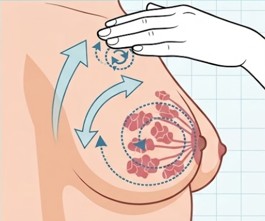 Circular massage Gently massage in circular movements. Spiral inward towards the areola.