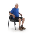 Sit to stand exercise - Sitting in a chair, lean forwards and stand up tall.