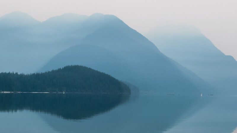 Abstract image of reflection in shades of blue