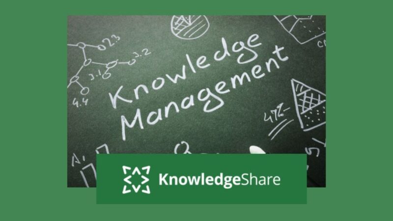 Knowledge Management written on blackboard with KnowledgeShare logo