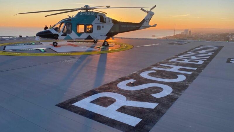 helicopter on helipad
