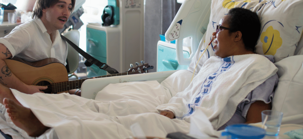 music therapist and patient Anuli