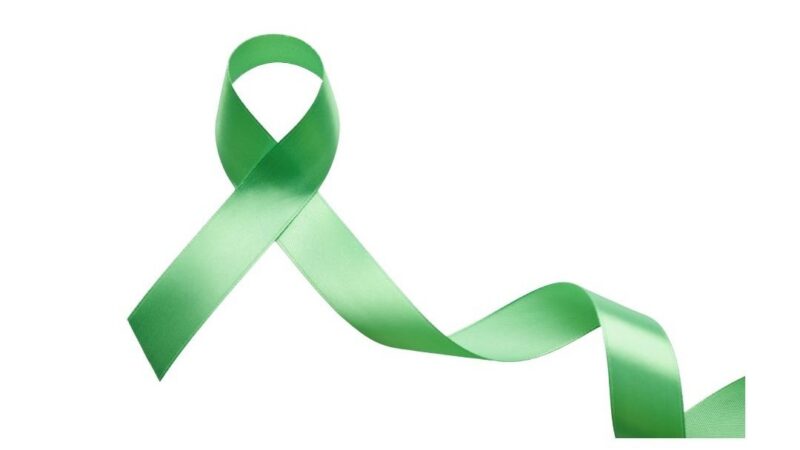 Green ribbon representing Mental Health Awareness Week