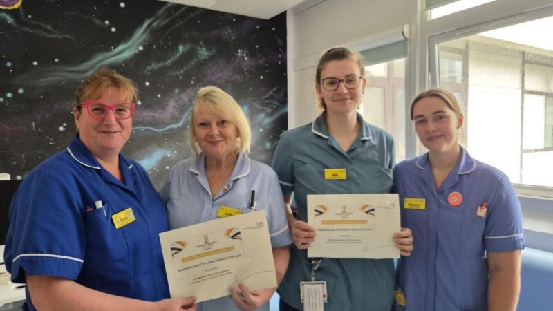 Practice Development Education Team with their finalist award certificate