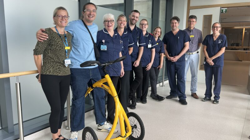 Patient reunites with NHS staff who saved him