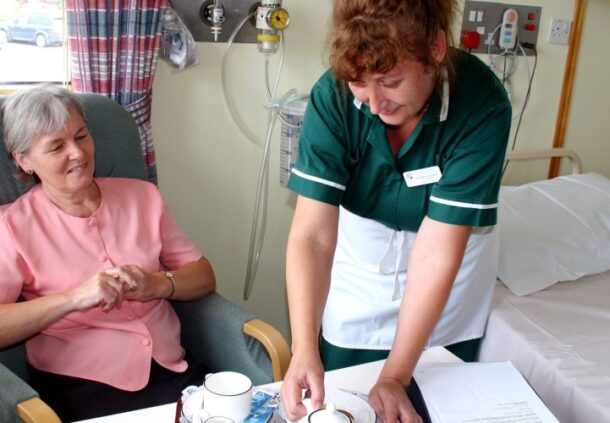 Patient and nurse on the Chichester Suite