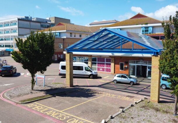 The front of Worthing Hospital