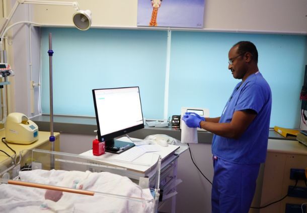 neonatal staff handling genedrive test
