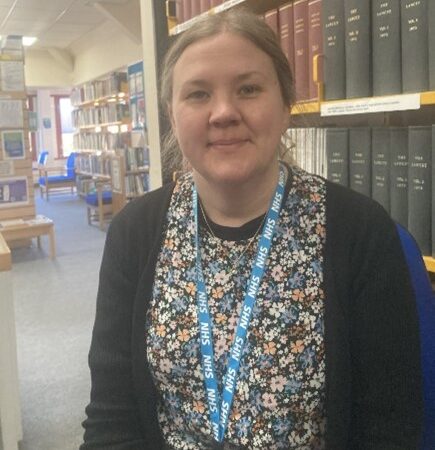 Photo of new library assistant at Princess Royal Hospital Library, Assistant, Camilla During